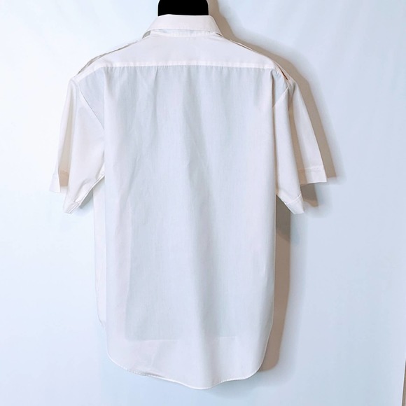 The Aviator /Van Heusen Aviator Style Crisp White Short Sleeved Shirt Mens Sz 17 - Picture 2 of 7